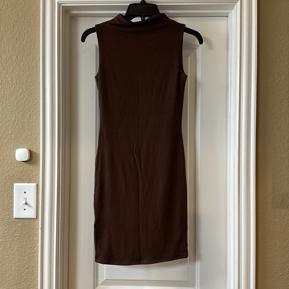 NAKED WARDROBE Tank Bodycon Minidress//Size‎ Medium//Brown - Picture 5 of 11